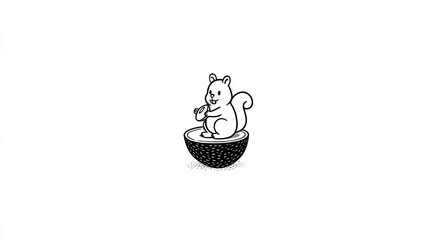 Cute squirrel atop an avocado