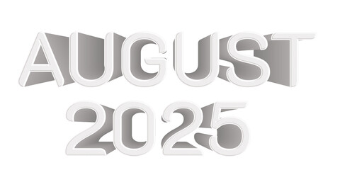 Modern white with pattern 3D Typography – August 2025