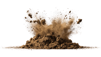 Earth explosion, a brown, sandy dust cloud