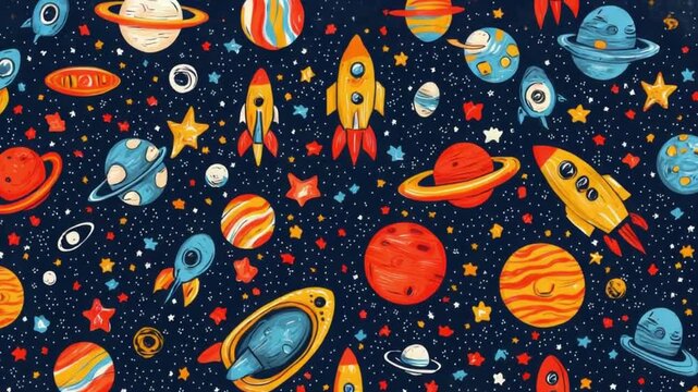 seamless pattern with funny cartoon birds