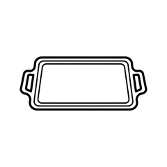 Fototapeta premium Empty serving tray line art icon