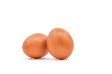 Chicken eggs on a white background have many health benefits such as being rich in quality protein. vitamins and minerals.