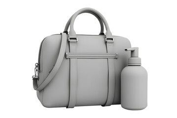 Stylish Dark Teal Duffel Bag with Clear Spray Bottle