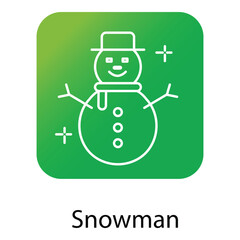 Cute Snowman Vector Icon Design for Wintertime Holiday Decorations