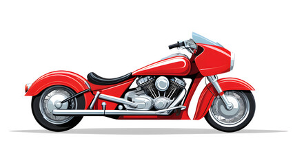 Fototapeta premium Red modern motorcycle PNG side view isolated on transparent background symbolizing speed, adventure, sports bike, transportation, and travel lifestyle in realistic design