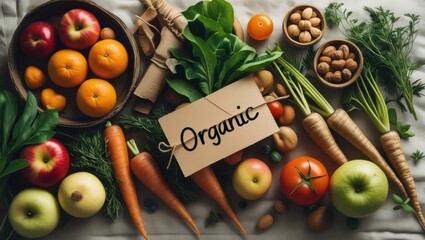 Nature&rsquo;s Bounty: A Vibrant Flat Lay of Fresh Organic Produce