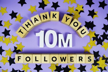 Thank You 10000000, 10M Followers congratulation and celebration social media subscribers and followers