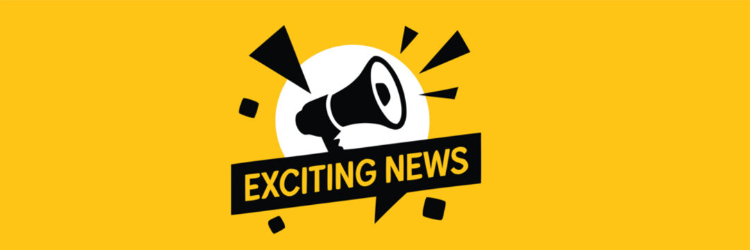 Bold Announcing Exciting News with Megaphone Against a Vivid Yellow Background Illustration