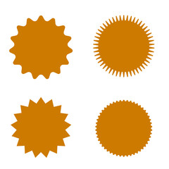 Orange starburst badge template blank sale tags promo label elements