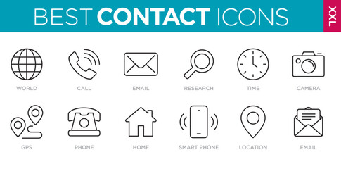 Best Contact Icon Line Icons Business People, Result, Search, Saving, Workgroup XXL