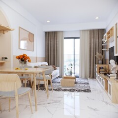 Living room interior decoration 3d render