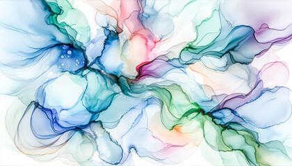 Obraz premium harmonious shades of blue, green, and pink