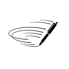 Naklejka premium Black Pen with Motion Lines, Illustrating Writing, Drawing, and Creativity