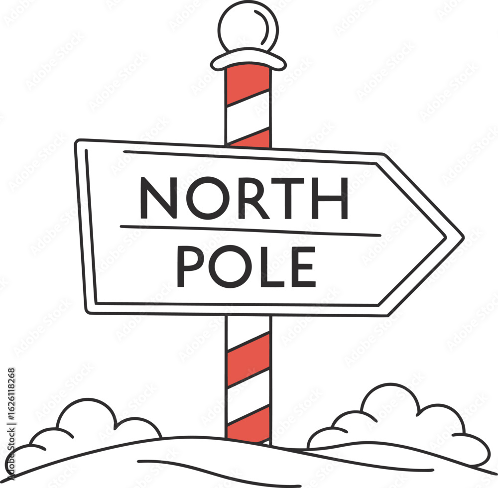 Poster a vector illustration of a lighthouse with a red arrow sign pointing the way
