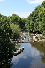 Die Dreisam in Freiburg im Sommer