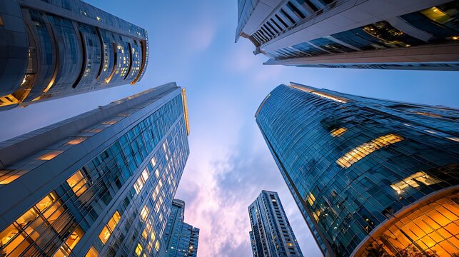 Skyscrapers at twilight