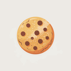 Fototapeta premium Delicious Chocolate Chip Cookie Illustration on Light Background for Food and Dessert Concepts a Sweet Treat