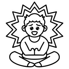 Stress Relief Icon – Minimalist Line Art Vector Design for Wellness & Relaxation