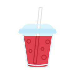 Refreshing Fruit Drink in Plastic Cup