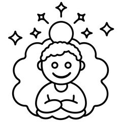 Positive Thinking Icon – Minimalist Line Art Vector Design, Clean and Modern Symbol