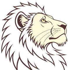 lion Outline Vector for Kids – Magical Fantasy Animal Line Drawing