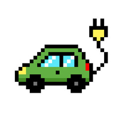 Electric Green Pixel Car Under Spark