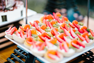 plate Assorted of desert or dessert buffet in social event or party