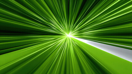 Obraz premium Green Beam of Light: A luminous green beam of light emanates outwards, creating a dynamic sense of motion and energy.