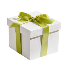 White gift box with lime green ribbon (2)