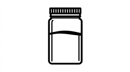 Simple black outline of a glass jar with a lid and liquid inside