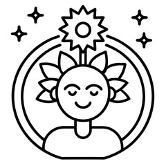 Healthy Mind Minimalist Line Art Icon – Clean Vector Design for Wellness Concepts