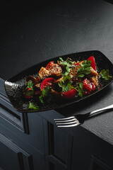 Fresh and delicious salad with dressing