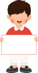 A cute cheerful boy with red white outfit vector illustration 