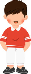A cute cheerful boy with red white outfit vector illustration 