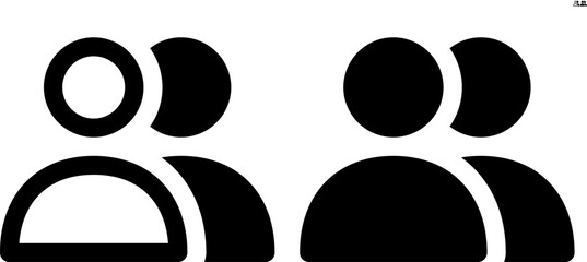 Vector group of people icon in outline and solid styles for UI and web design, 48px, 10% margin