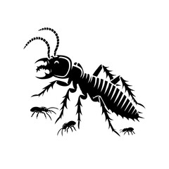 Naklejka premium vector illustration of a black Termite