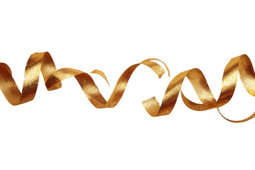 Gold ribbons in a swirling pattern on black