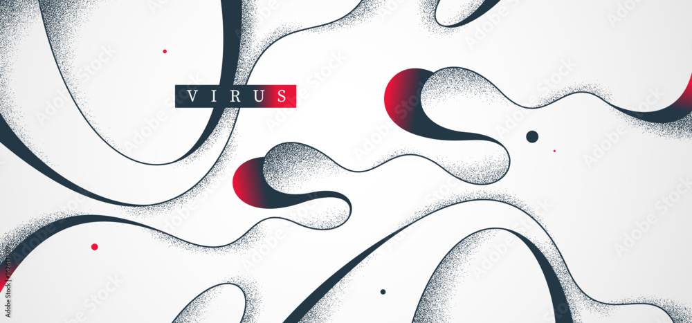 Poster curvy lines in dynamic motion vector abstract background, virus lifeform in mutation look like wallp