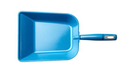 Blue plastic dustpan  isolated, transparent background