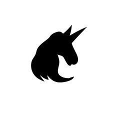Unicorn head silhouette 