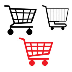 Red Shopping Cart Icon commerce retail