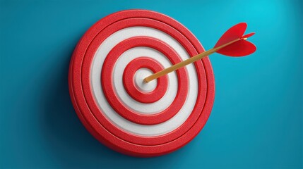 A striking red with a centered red arrow demonstrating accomplishments and results achieved visually