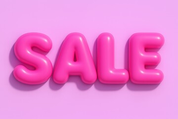 Pink sale text on pink background, concept for promotions