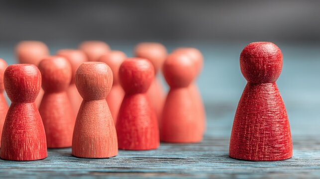 A collection of wooden pegs arranged neatly representing resource allocation and effort management concepts