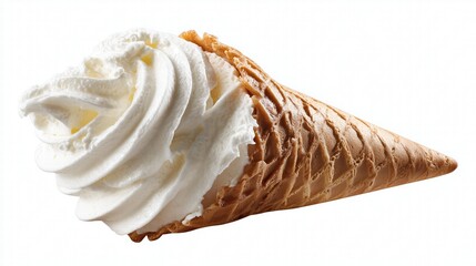 5D-Styled Ice Cream Scoop or Swirl Isolated on Pure White, Hyperrealistic Studio Shot for Menu and E-commerce