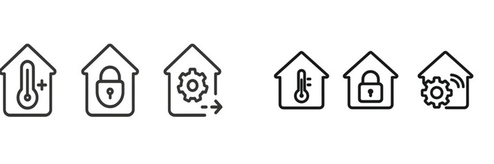 Understanding home automation symbols for temperature control and security measures in modern households