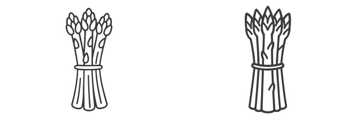 Fresh asparagus bundle displayed in a market with vibrant colors under natural light