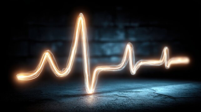 Heartbeat line on display representing a pulse check for monitoring team health and system status effectively