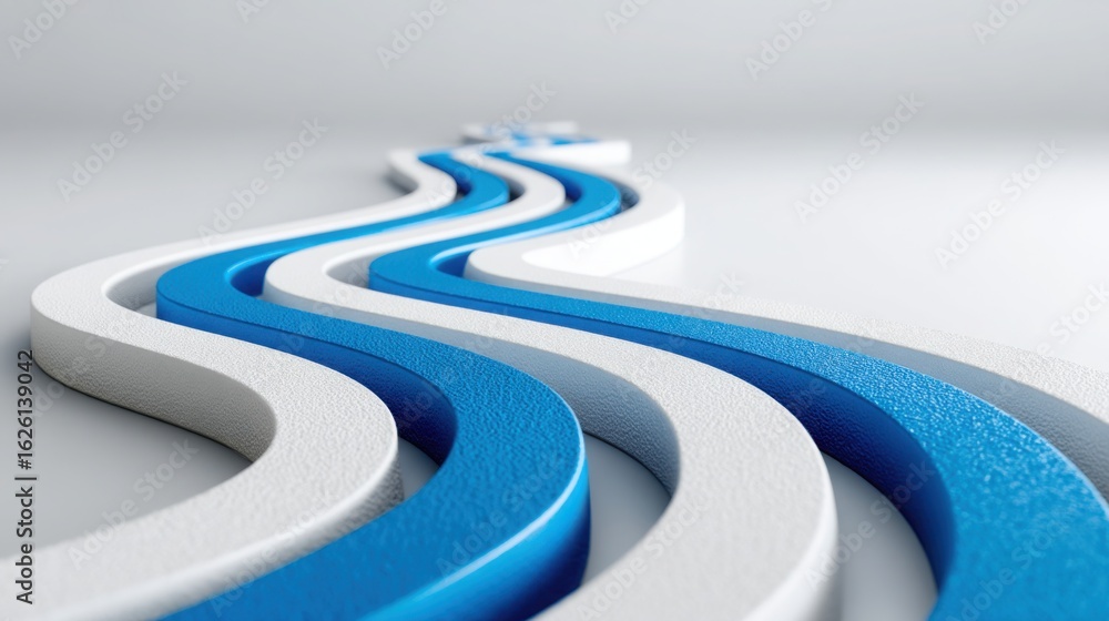 Poster fluid blue and white wave symbolizing the concept of quantum-secured trading path for ultrafast exec
