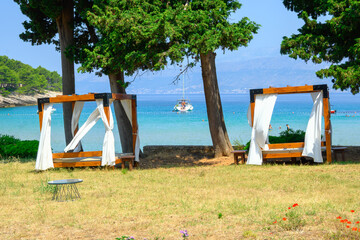 Lovrecina beach situated on the northern part of the island of Brac, Croatia